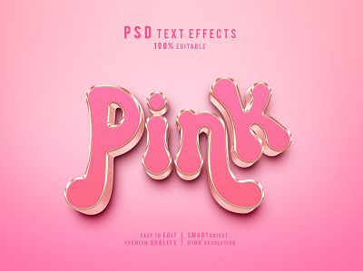 Creative Pink 3d editable text effects 3d editable text effect 3d text 3d text effect branding design effects illustration logo mockup pink pink color pink text effect text effect text mockup typography