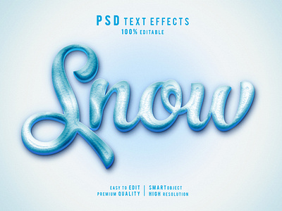 Creative Snow 3d editable text effects