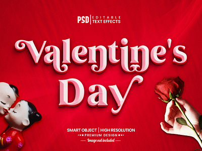 Creative Valentine's Day 3d editable text effects