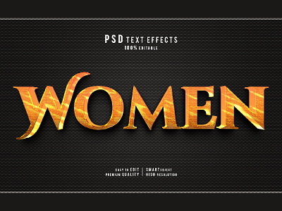 Creative Women's Day 3d editable text effects