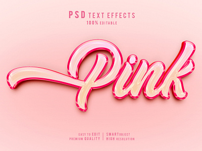 Creative Pink 3d editable text effects 3d 3d editable text effect 3d text 3d text effect branding design effects graphic design pink pink color pink text text typo typography