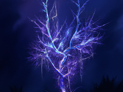 Busted tree graphic design lightning tree