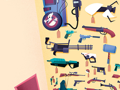 Guns animation series famous weapons games guns illustration movie photoshop