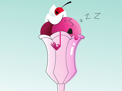 Lazy Sundae character design ice cream illustration lazy sunday word pun