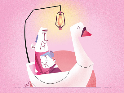 Hotel Römantiek adobe character design illustration illustrator love old people photoshop swan