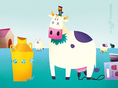 Project: Healthy food in schools - Part 5 character design cow design healthy illustration illustrator photoshop school