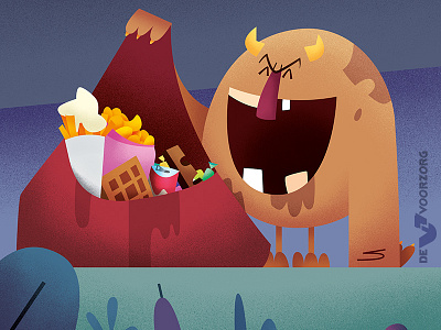 Project: Healthy food in schools - Part 5 character design design food illustration monster school snack troll