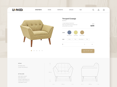 Furniture Website-Product Detail ecommerce furniture online product ui website