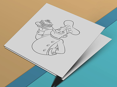 A chef character, cartoon logo, sketch