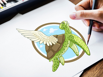 A cartoon turtle illustration - character design