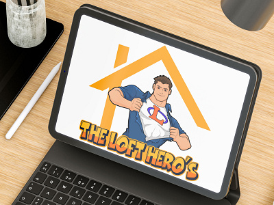 A cartoon logo of a hero guy - Superhero Logo design 2dstyle branding cartoon cartoon character cartoon logo cartoon mascot cartoon superhero cartoon superman character character design design drawing illustration logo mascot mascot logo roofing superhero superman drawing superman guy