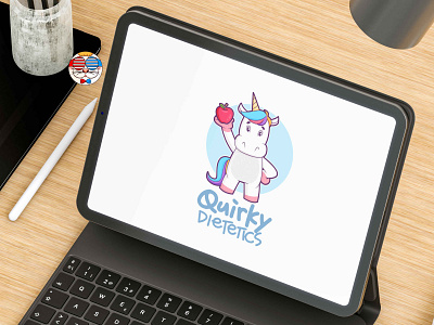 A unicorn cartoon character logo - unicorn mascot logo design