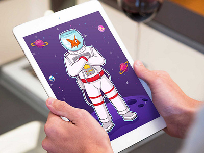 A cartoon astronaut avatar- character design