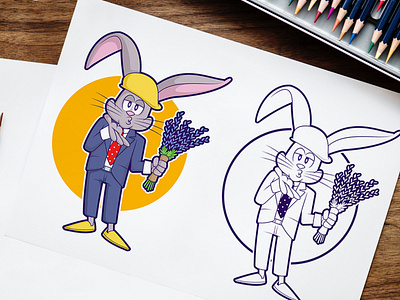 A country man hare - character design