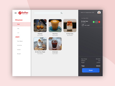 Ex Point Of Sale app design ui ux web