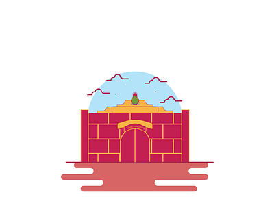 Klenteng Pagoda Kediri avatar design icon illustration vector