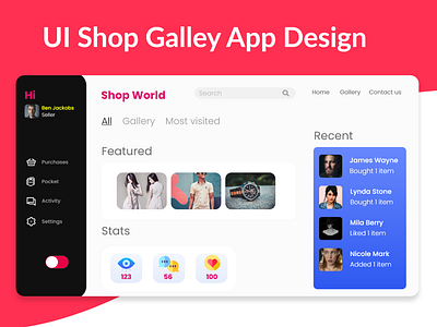 Shop Gallery UI App Design