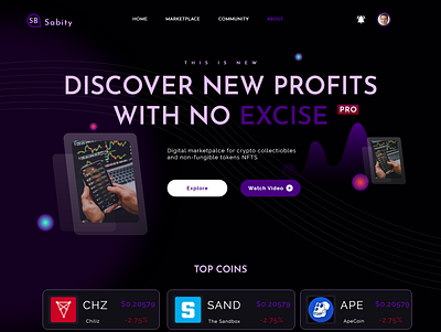 Crypto Currency Landing Page branding crypto design landing page ux vector web