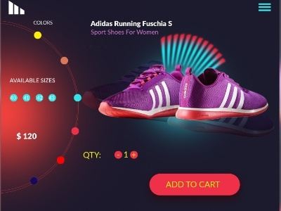 Adidas Shoes, product design page