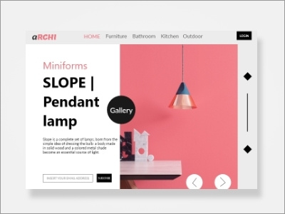 Lamp Lights Gallery colours header homepage landing minimal page pastel ui ux web website