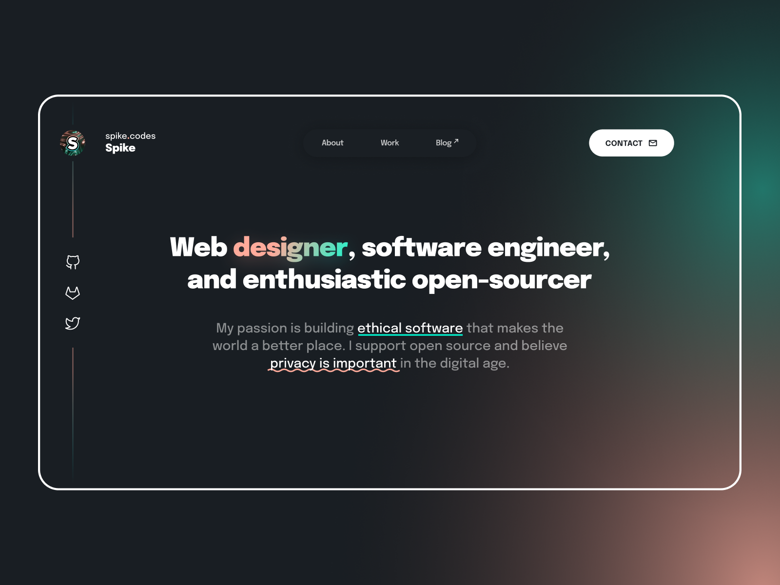 Portfolio Website Redesign — spike.codes by Spike on Dribbble