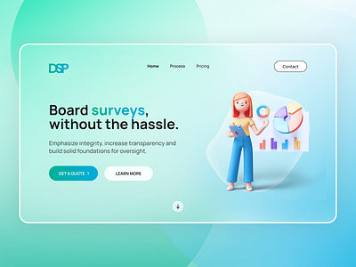 Survey Company Website design gradient hero illustration landing page mesh gradient minimalist ui ux web design webdesign