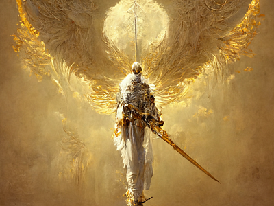 Majestic Golden Angel, Abstract Art