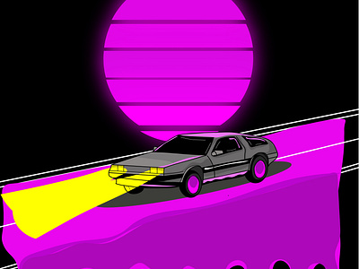 Delorian design graphic graphic design illustration illustrator japan logo retro retro 80s wave