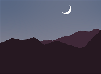 Night Mountains Vector Art design illustration vector