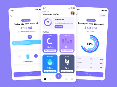 Health & Fitness mobile app UI design graphic design ui