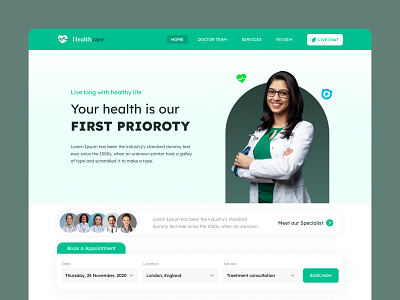 Healthcare platform website design ui