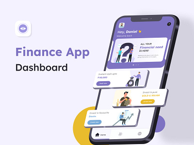 Finance Service Dashboard - Mobile app 3d branding graphic design logo ui