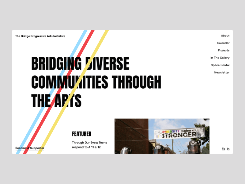 The Bridge Progressive Arts Initiative Website Redesign