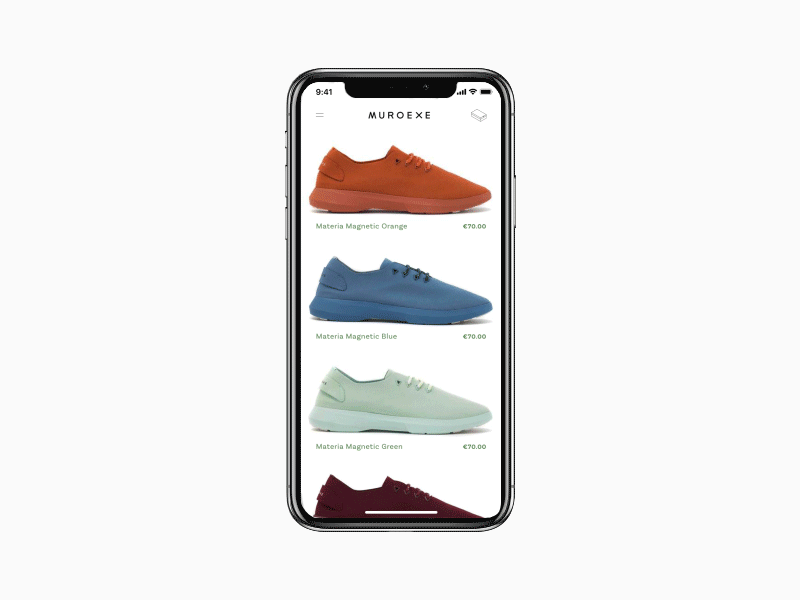 Minimal E-tail Concept 👟 adobe xd app app concept design interaction interface ios ios app madewithadobexd motion motion design playoff sneakers ui ui design user experience user interface xd