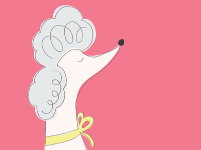 Snooty Poodle bowtie dog fancy illustration pink poodle procreate sophisticated texture whos a good girl yellow