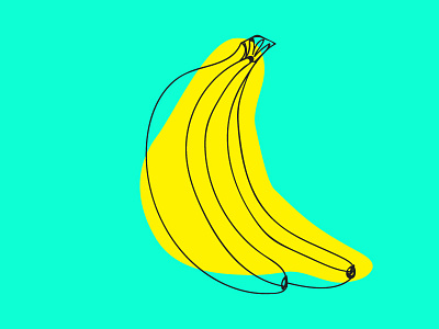 totally bananas bananas blue food fruit grocery illustration neon sketch yellow