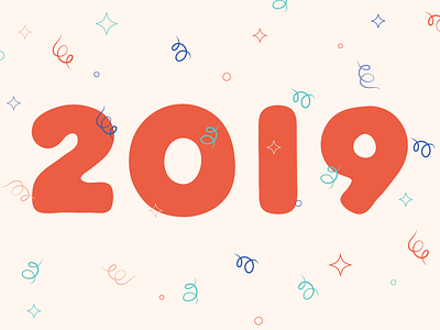 ~°*~ 2019 ~*°~ 2019 bubble letters celebrate confetti new year new years eve typography vector