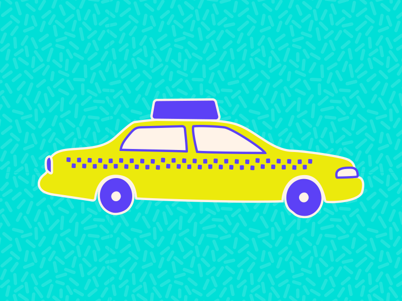 beep beep cab car checkered drive driving lyft neon new york nyc taxi uber yellow