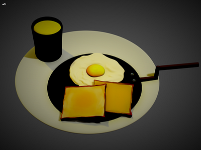 Breakfast platter #3D #Modelling graphic design illustration logo