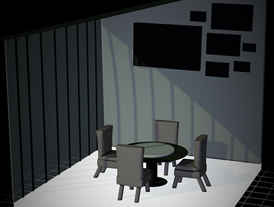 Dining table room #3D #Modelling design illustration