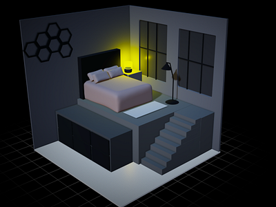 Master bedroom 3D illustration 
#3D #Modelling