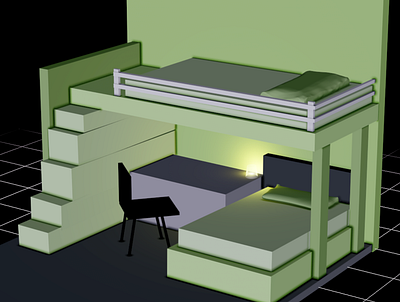 Twins bedroom #3D #modelling 3d design illustration