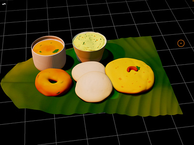 South Indian breakfast #3D # modelling 3d design illustration