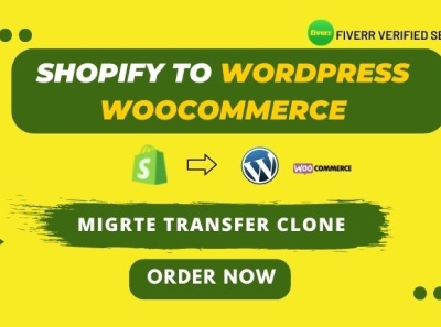 I will migrate shopify to wordpress woocommerce website design ecommerce website elementor pro elementor website shopify shopify to wordpress woocommerce wordpress wordpress website