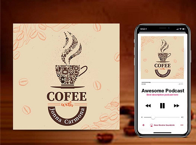 Podcast Cover Art Design aesthetic coffee cover art design graphic design illustration minimal podcast podcast cover