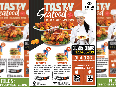 FOOD FLYER DESIGN branding food flyer design graphic design illustration restaurant menu