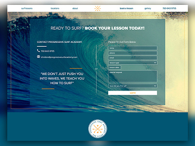 Booking Form for Surf School form surfing water web website