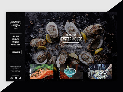 Oyster House Website Concept black dark food restaurant web web design website