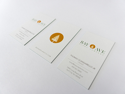 Bay Avenue Plant Company Business Cards brand branding business card clean identity logo nature typography