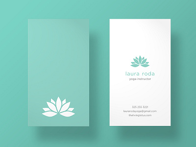 Yoga Instructor Business Cards business card card flower green lotus minimalist yoga
